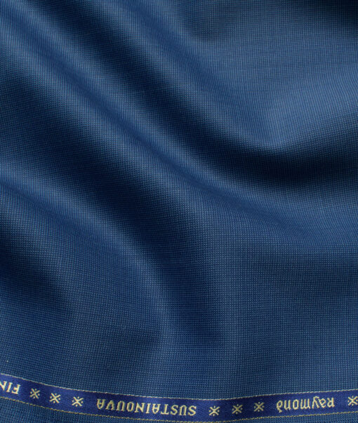 Raymond Exotic Men's Wool Structured Super 100's 3 Meter Unstitched Suiting Fabric (Royal Blue)