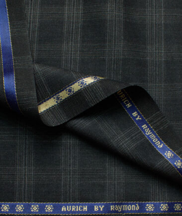Raymond Men's Wool Checks Super 90's  Unstitched Suiting Fabric (Dark Grey) - Image 4