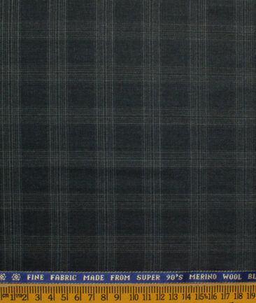 Raymond Men's Wool Checks Super 90's  Unstitched Suiting Fabric (Dark Grey) - Image 5