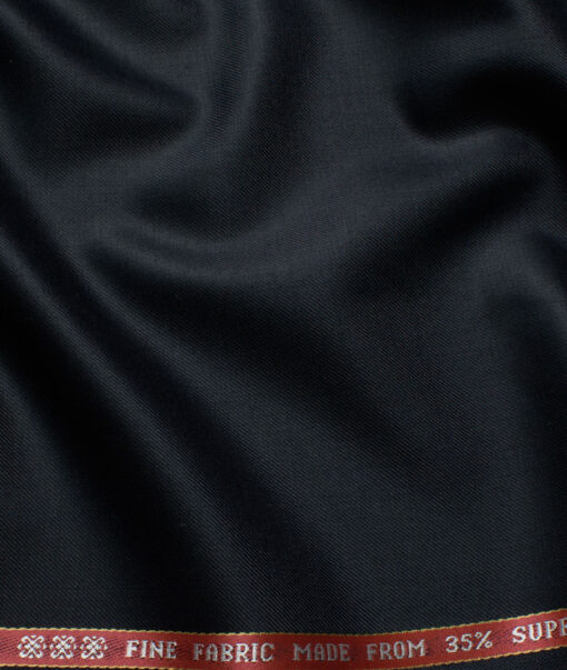 Raymond Men's Wool Solids Super 70's 3.75 Meter Unstitched Suiting Fabric (Dark Navy Blue)