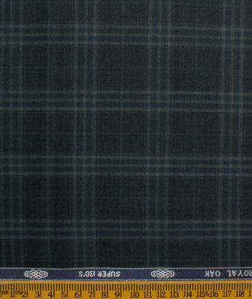 Spaadaa Italy Men's Wool Checks Super 130's  Unstitched Suiting Fabric (Dark Grey) - Image 4