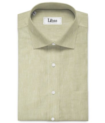 Linen Club Men's 60 LEA European Linen Self Design 2.25 Meter Unstitched Shirting Fabric (Beige)