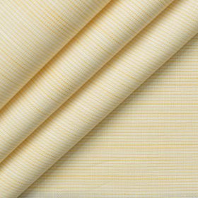 Arvind Men's Premium Cotton Striped 2.25 Meter Unstitched Shirting Fabric (Yellow)