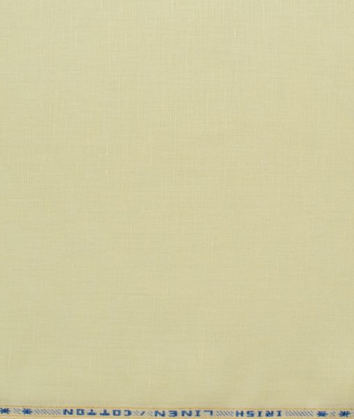 Arvind Men's Irish Linen Cotton Solids 2.25 Meter Unstitched Shirting Fabric (Banana Yellow)