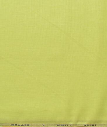 Arvind Men's Irish Linen Cotton Solids 2.25 Meter Unstitched Shirting Fabric (Lemon Yellow)