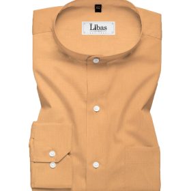 Arvind Men's Irish Linen Cotton Solids 2.25 Meter Unstitched Shirting Fabric (Light Orange)
