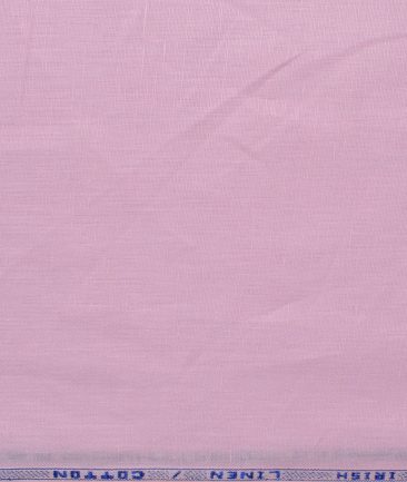 Arvind Men's Irish Linen Cotton Solids 2.25 Meter Unstitched Shirting Fabric (Pink)