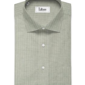 Arvind Men's 80 LEA Irish Linen Striped 2.25 Meter Unstitched Shirting Fabric (Pistachio Green)