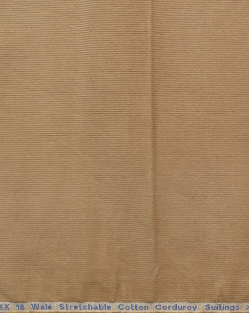 Arvind Tresca Men's Cotton Corduroy 1.50 Meter Unstitched Stretchable Corduroy Trouser Fabric (Sepia Beige)