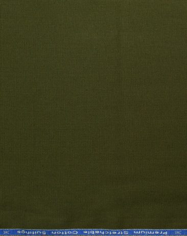 Arvind Men's Cotton Structured 1.50 Meter Unstitched Stretchable Trouser Fabric (Moss Green)