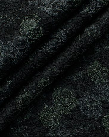 B-Posh Men's Polyester Printed 2.25 Meter Unstitched Ethnic Fabric (Black & Green)