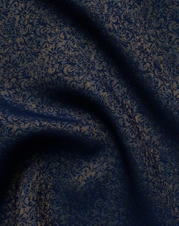 B-Posh Men's Terry Rayon Self Design 2.25 Meter Unstitched Ethnic Fabric (Royal Blue & Beige)