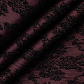 B-Posh Men's Terry Rayon Self Design 2.25 Meter Unstitched Ethnic Fabric (Wine & Black)