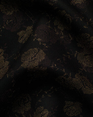 B-Posh Men's Polyester Printed 2.25 Meter Unstitched Ethnic Fabric (Black & Gold)