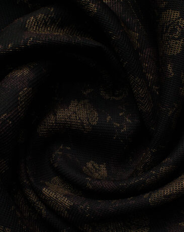 B-Posh Men's Polyester Printed 2.25 Meter Unstitched Ethnic Fabric (Black & Gold)