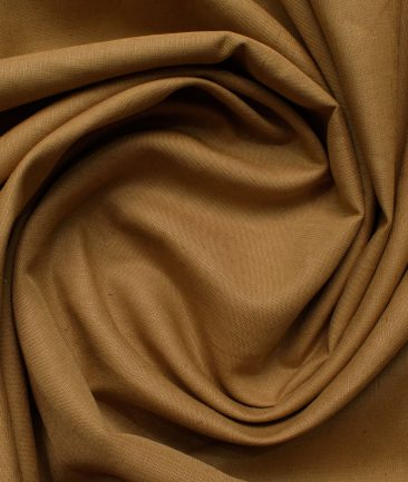 Cadini Men's Cotton Linen Solids 2.25 Meter Unstitched Shirting Fabric (Dijon Brown)