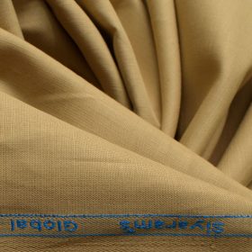 Cadini Men's Cotton Linen Solids 2.25 Meter Unstitched Shirting Fabric (Granola Beige)
