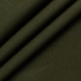 Cadini Men's Cotton Linen Solids 2.25 Meter Unstitched Shirting Fabric (Moss Green)