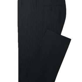 Canetti by Cadini Italy Men's Terry Rayon Striped  Unstitched Suiting Fabric (Black)