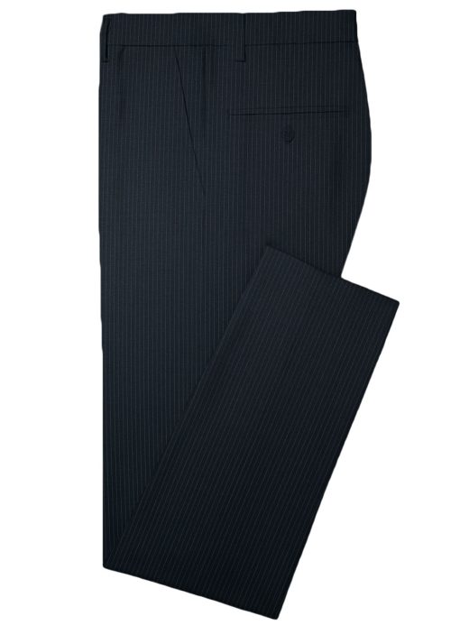 Canetti by Cadini Italy Men's Terry Rayon Striped 2 Meter Unstitched Suiting Fabric (Dark Navy Blue)