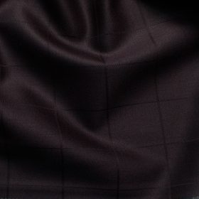 Canetti by Cadini Italy Men's Terry Rayon Checks 3.75 Meter Unstitched Suiting Fabric (Dark Wine)