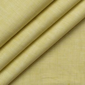 Cavallo by Linen Club Men's Cotton Linen Self Design 2.25 Meter Unstitched Shirting Fabric (Blonde Yellow)