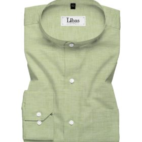 Cavallo by Linen Club Men's Cotton Linen Self Design 2.25 Meter Unstitched Shirting Fabric (Lime Green)
