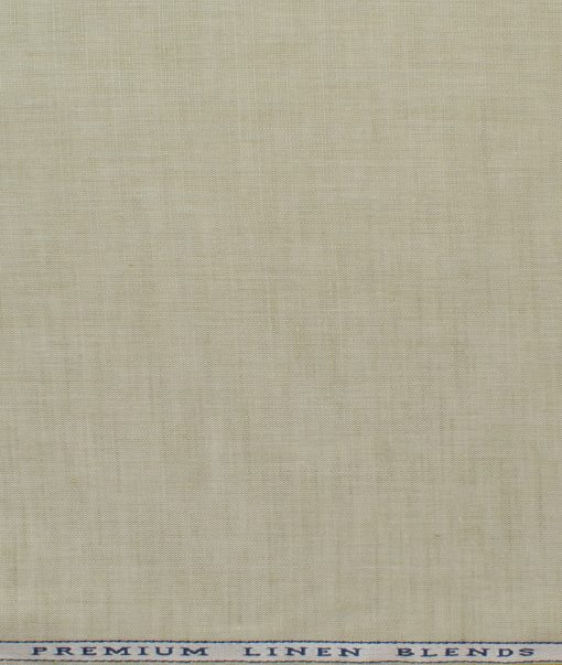 Cavallo by Linen Club Men's Cotton Linen Self Design 2.25 Meter Unstitched Shirting Fabric (Tan Beige)