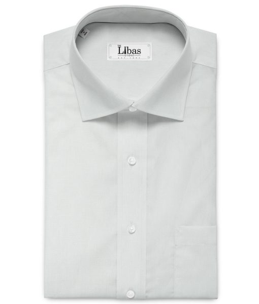 Cavallo by Linen Club Men's Cotton Linen Solids 2.25 Meter Unstitched Shirting Fabric (White)