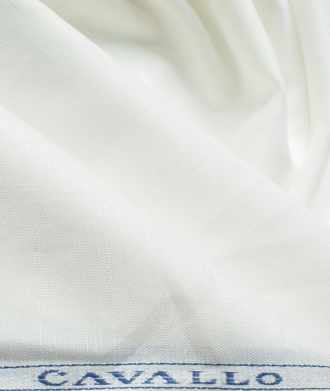 Cavallo by Linen Club Men's Cotton Linen Self Design Unstitched Shirting  Fabric (Blue)