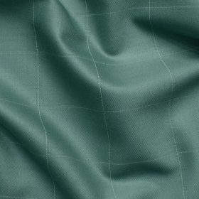 Godstra Men's Terry Rayon Checks 3.75 Meter Unstitched Suiting Fabric (Fern Green)