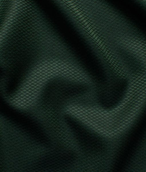Godstra Men's Terry Rayon Structured 3.75 Meter Unstitched Suiting Fabric (Green)