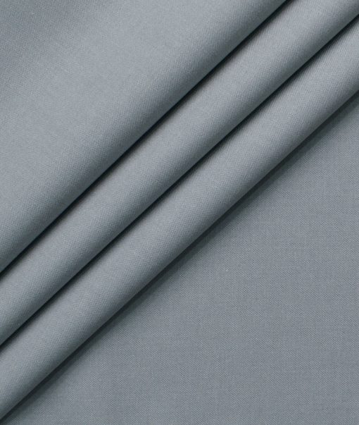 Italian Channel Men's Terry Rayon Solids 3.75 Meter Unstitched Suiting Fabric (Light Grey)