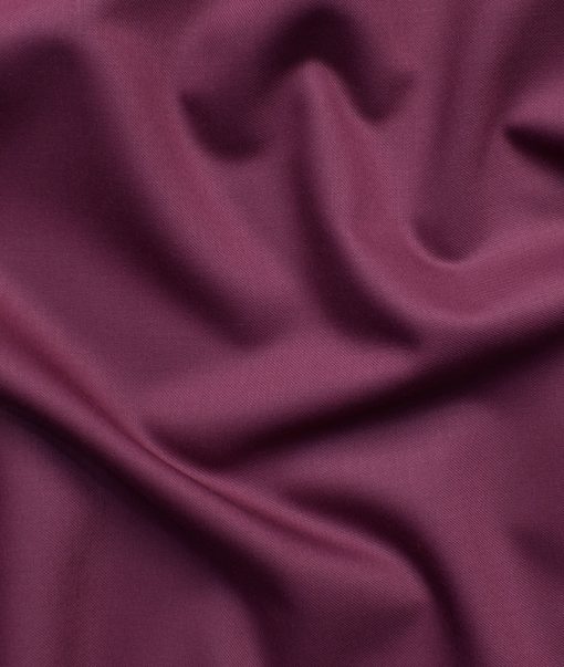 Italian Channel Men's Terry Rayon Solids 3.75 Meter Unstitched Suiting Fabric (Magenta)