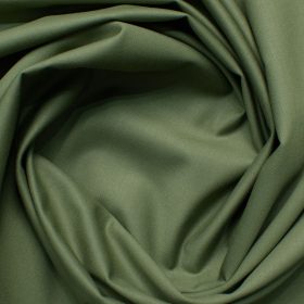 Italian Channel Men's Terry Rayon Solids 3.75 Meter Unstitched Suiting Fabric (Olive Green)