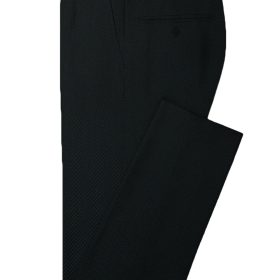Italian Channel Men's Terry Rayon Structured 3.75 Meter Unstitched Suiting Fabric (Black)