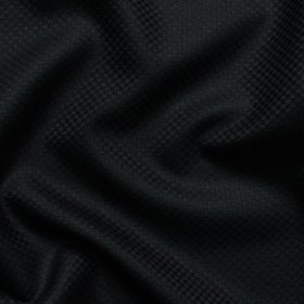 Italian Channel Men's Terry Rayon Structured 3.75 Meter Unstitched Suiting Fabric (Black)