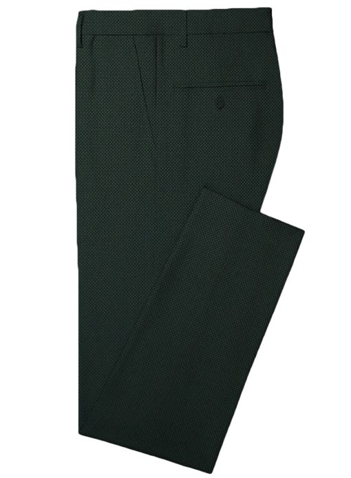 Italian Channel Men's Terry Rayon Structured 3.75 Meter Unstitched Suiting Fabric (Dark Green)