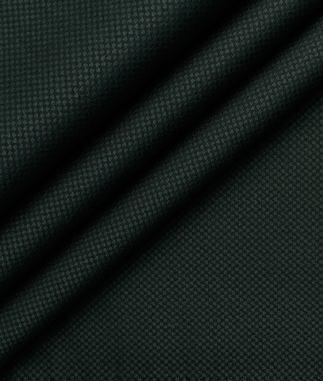 Italian Channel Men's Terry Rayon Structured 3.75 Meter Unstitched Suiting Fabric (Dark Green)