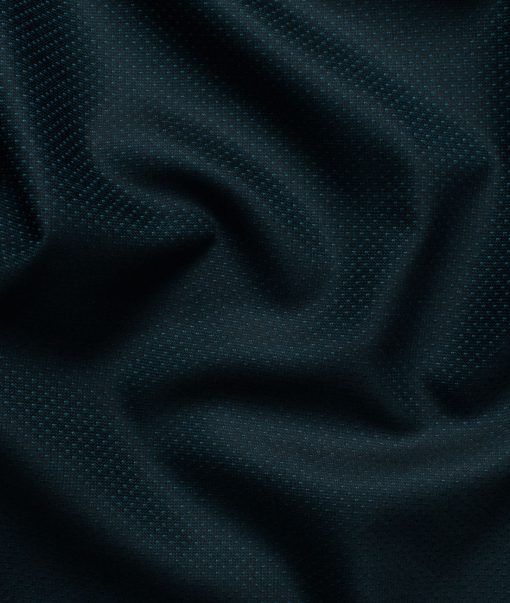 Italian Channel Men's Terry Rayon Structured 3.75 Meter Unstitched Suiting Fabric (Dark Sea Green)