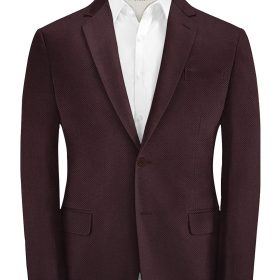 Italian Channel Men's Terry Rayon Structured 3.75 Meter Unstitched Suiting Fabric (Dark Wine)