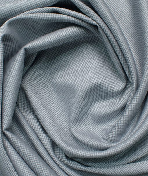 Italian Channel Men's Terry Rayon Structured 3.75 Meter Unstitched Suiting Fabric (Silver Grey)