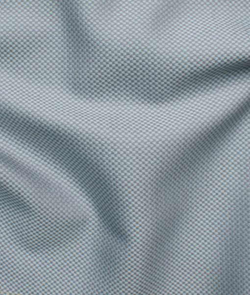 Italian Channel Men's Terry Rayon Structured 3.75 Meter Unstitched Suiting Fabric (Silver Grey)