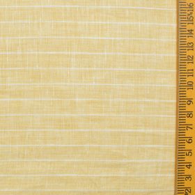 J.Hampstead Men's 60 LEA European Linen Striped 2.25 Meter Unstitched Shirting Fabric (Latte Beige)