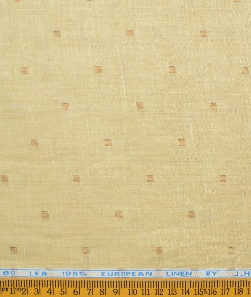 J.Hampstead Men's 60 LEA European Linen Dobby 2.25 Meter Unstitched Shirting Fabric (Latte Beige)