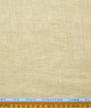 J.Hampstead Men's 60 LEA European Linen Self Design 2.25 Meter Unstitched Shirting Fabric (Latte Beige)