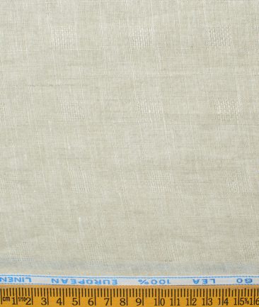 J.Hampstead Men's 60 LEA European Linen Self Design 2.25 Meter Unstitched Shirting Fabric (Sand Stone Beige)