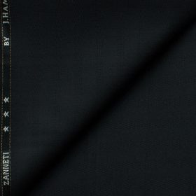J.Hampstead Men's 60% Wool Striped Super 130's1.30 Meter Unstitched Trouser Fabric (Black)