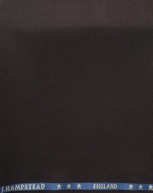 J.Hampstead Men's 60% Wool Solids Super 140's1.30 Meter Unstitched Trouser Fabric (Dark Chocolate Brown)