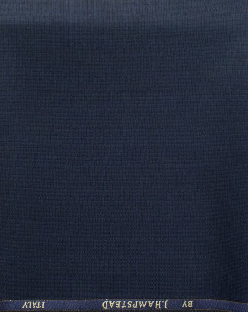 J.Hampstead Men's 60% Wool Checks Super 130's1.30 Meter Unstitched Trouser Fabric (Dark Blue)